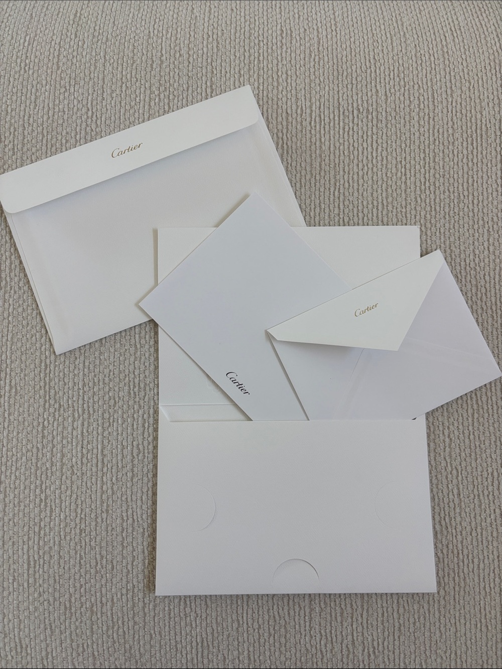 Cartier White and Gold Note Card & Envelope Set